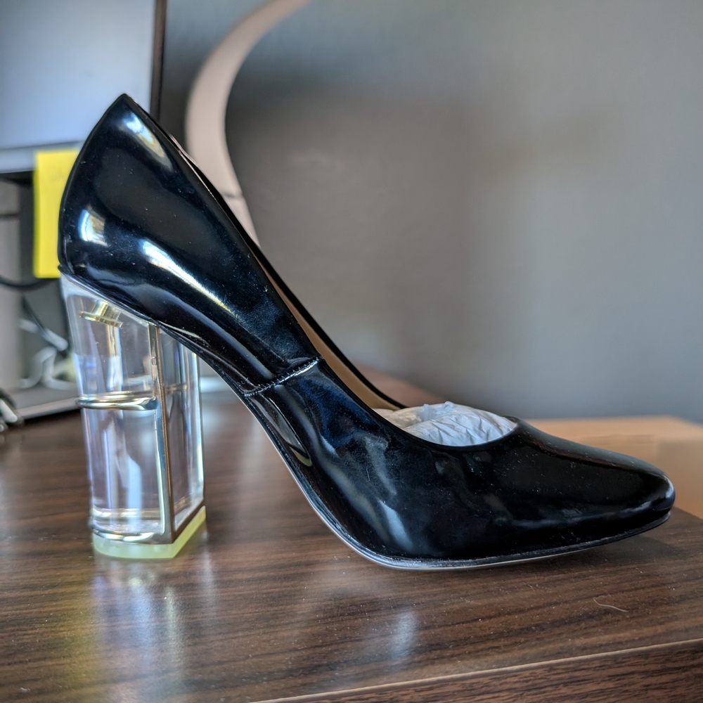 Zara Black and Silver Heels with Sleek Design